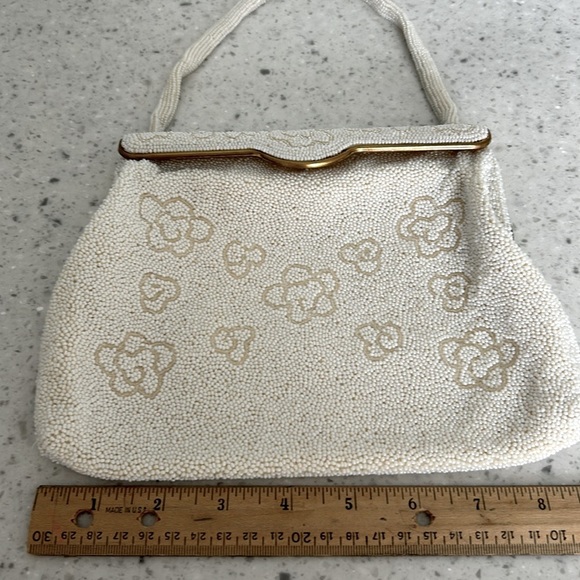 Vintage bag with ivory beading from Paris France - Picture 5 of 6